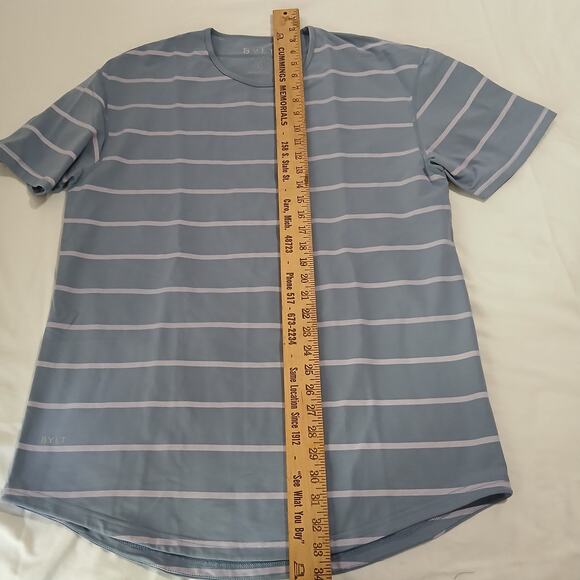 NWOT BYLT Drop Cut Short-Sleeved LUX XL Men's T-Shirt Cotton/Poly Blend Blue - Picture 5 of 8